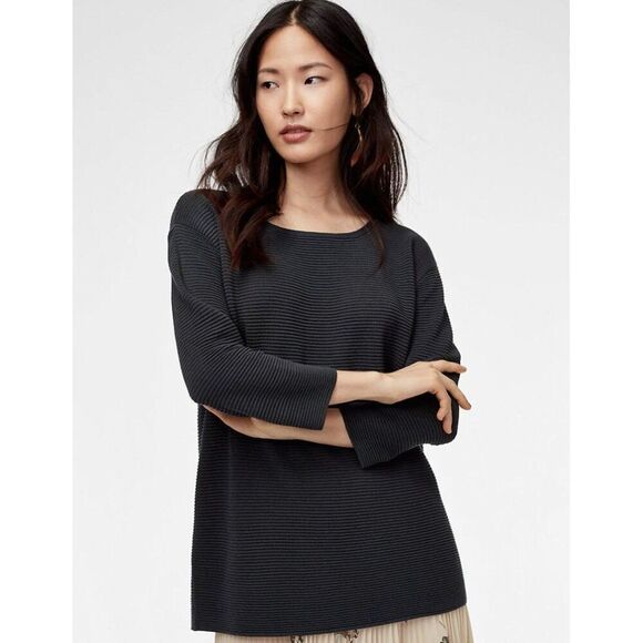 Aritzia Wilfred Blanchard Silk & Cashmere Grey Ribbed Sweater Size XS - Picture 3 of 16